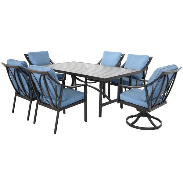Genoa 7 Piece Dining with Arm and Swivel Chairs